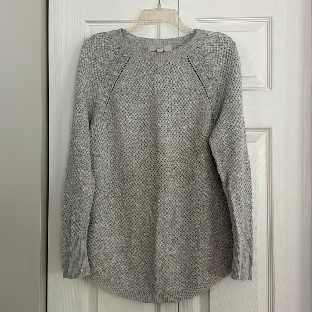 Loft heather gray sweater